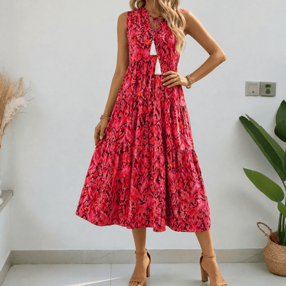 Tiered Boho Midi Dress for Effortless Summer Days — View 11 | Clova