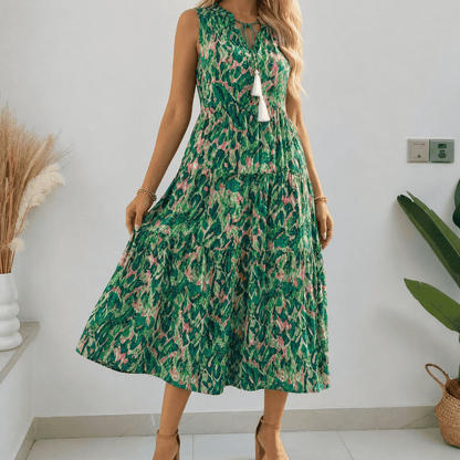 Tiered Boho Midi Dress for Effortless Summer Days — View 10 | Clova
