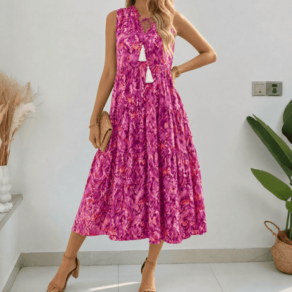 Tiered Boho Midi Dress for Effortless Summer Days — View 8 | Clova