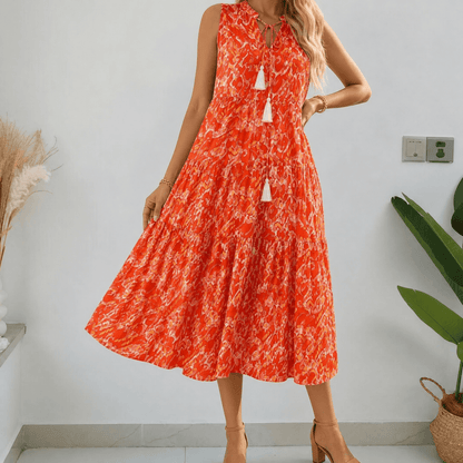Tiered Boho Midi Dress for Effortless Summer Days — View 12 | Clova