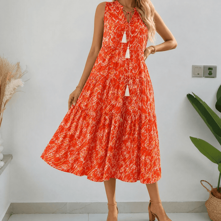 Tiered Boho Midi Dress for Effortless Summer Days — View 12 | Clova