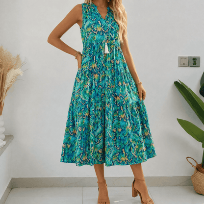 Tiered Boho Midi Dress for Effortless Summer Days — View 7 | Clova