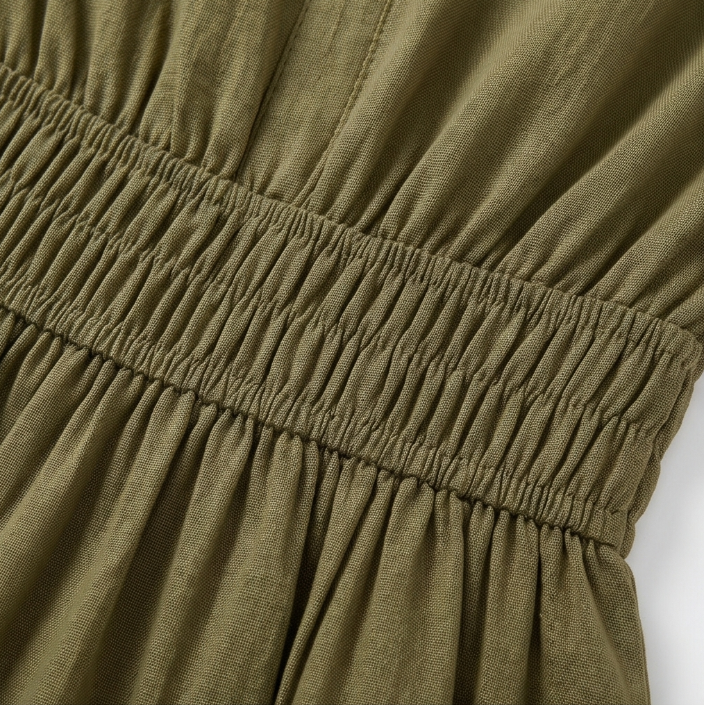 Solenna Smocked Waist Tiered Mini Dress — View 13 | Clova
