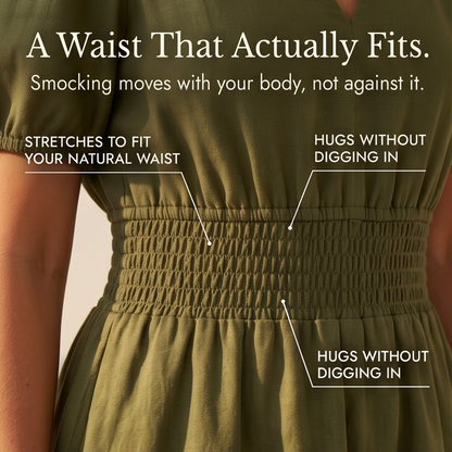 Solenna Smocked Waist Tiered Mini Dress — View 7 | Clova
