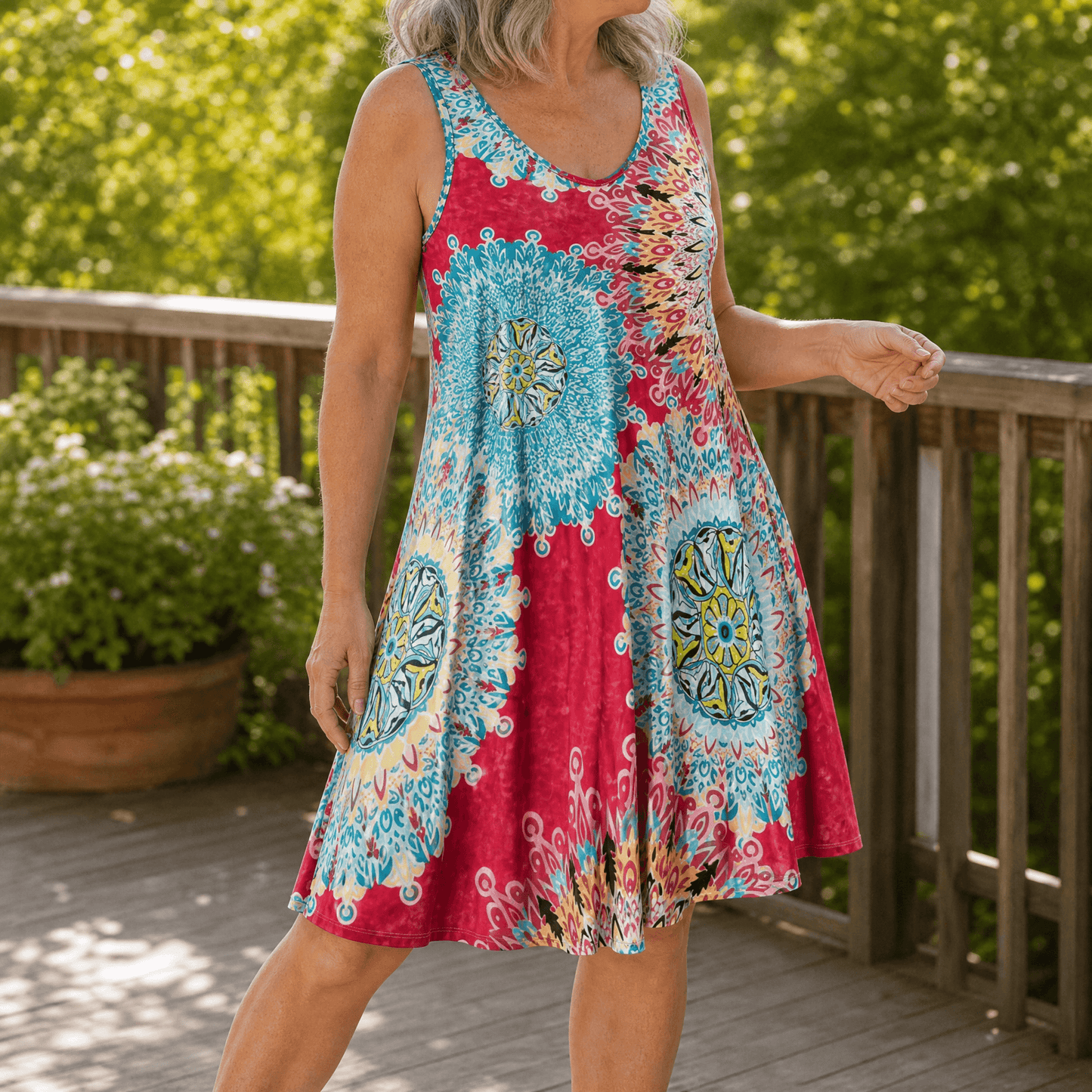Flowy A-Line Sundress — View 12 | Clova