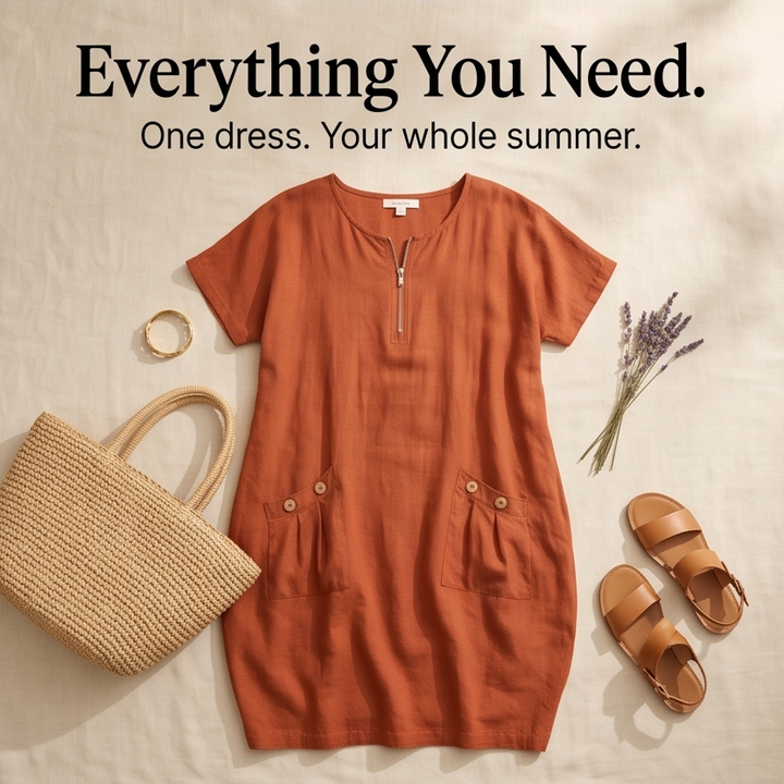 Breezy Summer Dress with Pockets — View 10 | Clova