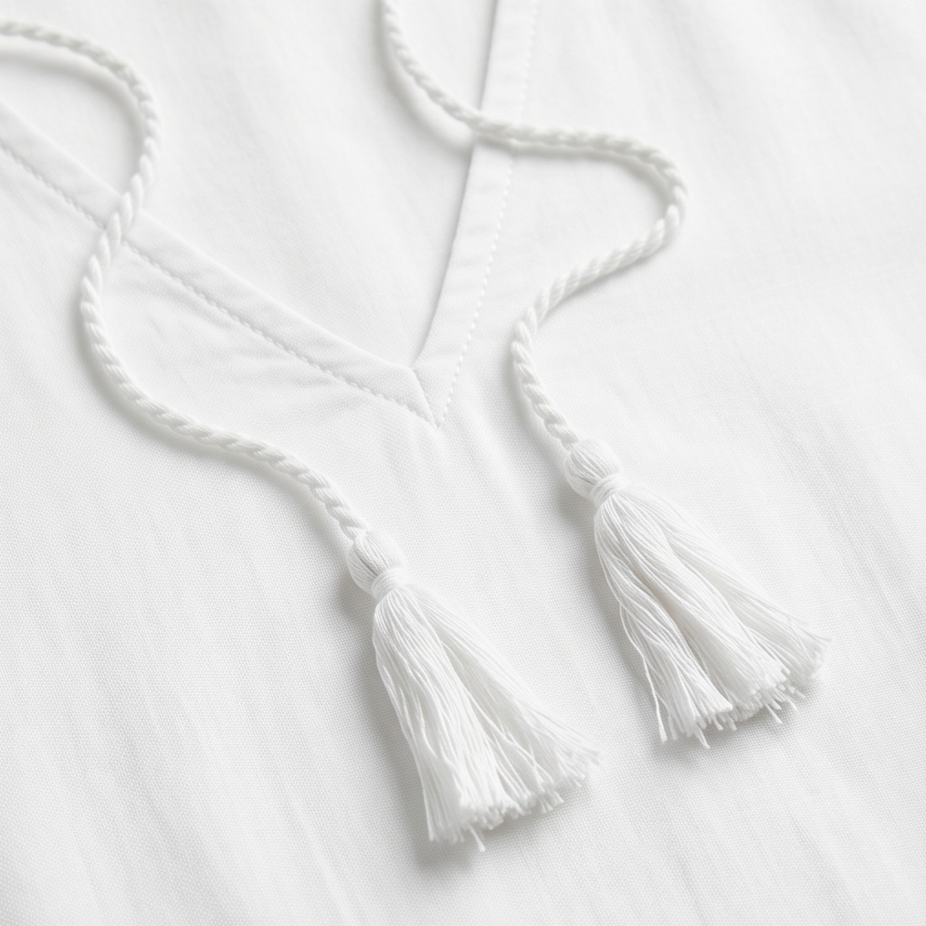 Breezy V-Neck Cotton Dress — View 7 | Clova