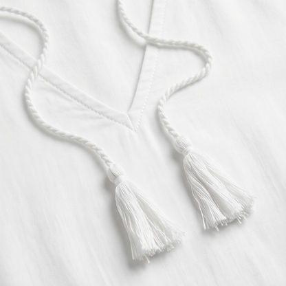 Breezy V-Neck Cotton Dress — View 7 | Clova