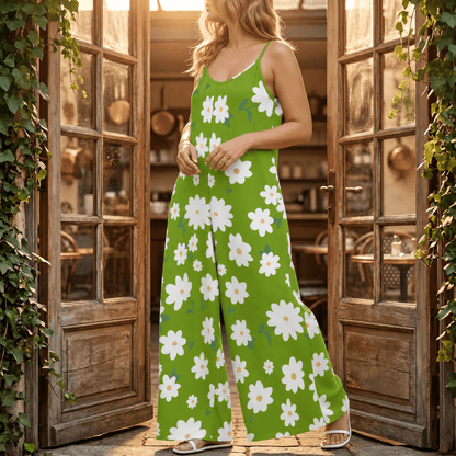 Floral Wide-Leg Jumpsuit for Curves — View 10 | Clova