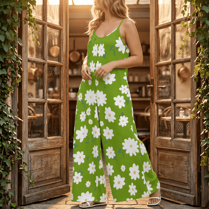 Floral Wide-Leg Jumpsuit for Curves — View 10 | Clova