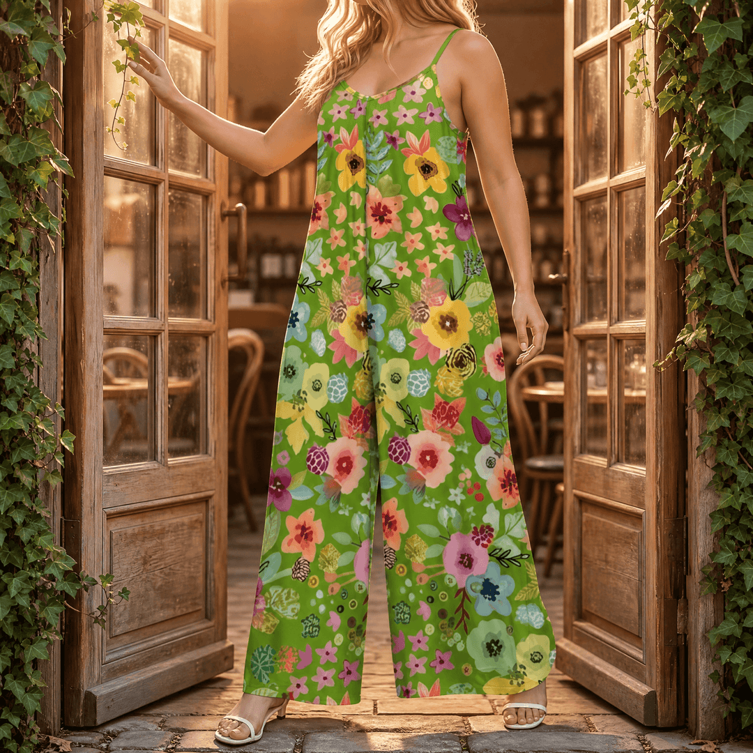 Floral Wide-Leg Jumpsuit for Curves — View 11 | Clova