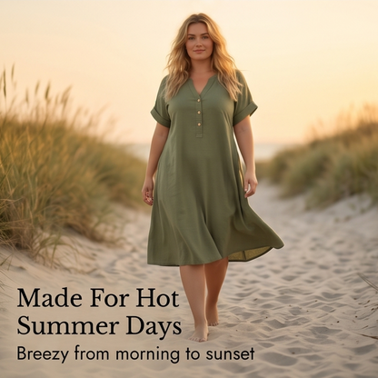 Breezy V-Neck Boho Sundress with Pockets — View 9 | Clova
