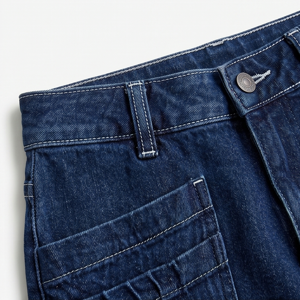 Patch-Pocket Wide-Leg Jeans — View 8 | Clova
