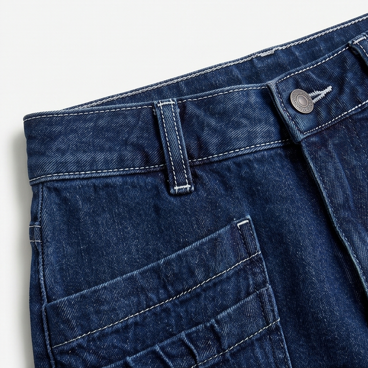 Patch-Pocket Wide-Leg Jeans — View 8 | Clova
