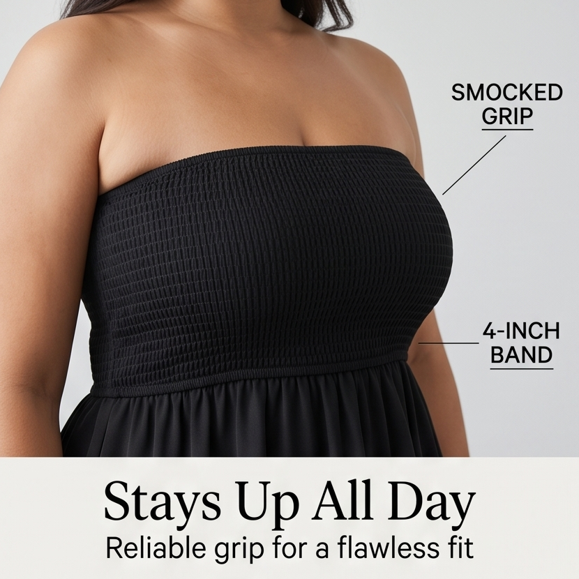 Strapless Smocked Babydoll Top — View 5 | Clova