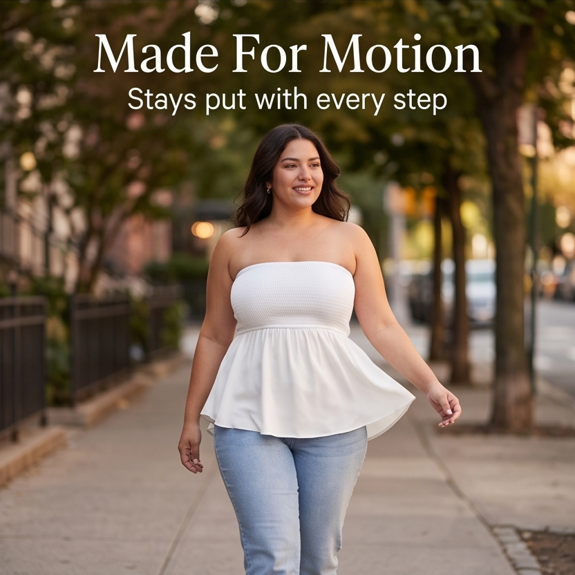 Strapless Smocked Babydoll Top — View 10 | Clova