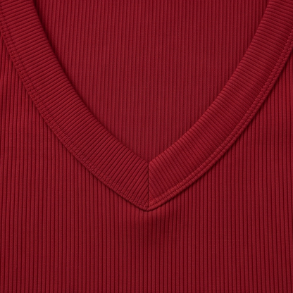 Ribbed V-Neck Tank — View 12 | Clova
