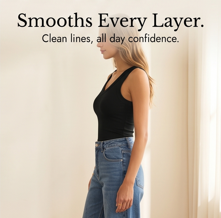 Ribbed V-Neck Tank — View 10 | Clova